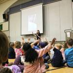 Photo by Ray Miller-Still
Former astronaut Dr. Tammy Jernigan speaking at White River School Districts Mountain Meadow Elementary school about her time in space.