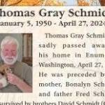 Obit for Thomas Schmidt