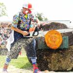 Gyppo the Clown getting in on the obstacle bucking challenge. Photo by Ray Miller-Still
