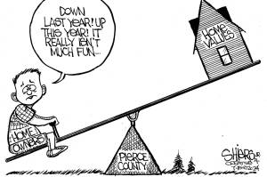 Frank Shiers, Jr. is a longtime King County resident, whos drawn political cartoons for over forty years. He creates at least four cartoons a week, which are published in a dozen newspapers.