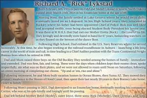 Obit for Richard Lykstad