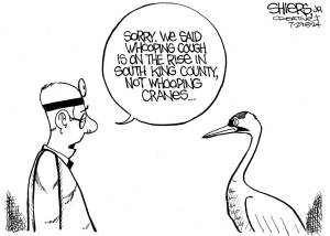 Frank Shiers, Jr. is a longtime King County resident, whos drawn political cartoons for over forty years. He creates at least four cartoons a week, which are published in a dozen newspapers.