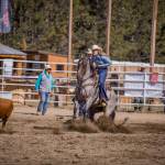Photo by Gator Glass Photography
Krystal Pennington making a successful breakaway at a rodeo in La Pine, Oregon.