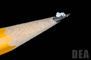 Photo courtesy the Drug Enforcement Administration
A two milligram dose of fentanyl powder (on pencil tip) is a lethal amount for most people.