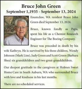 Bruce John Green | Obituary