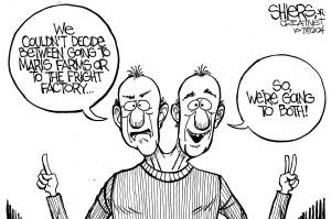 Frank Shiers, Jr. is a longtime King County resident and has drawn political cartoons for over forty years. He creates at least four cartoons a week, which are published in a dozen newspapers.