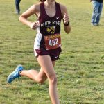 PHOTOS BY KEVIN HANSON
The White River High Hornets dominated visiting Decatur High in 3A NPSL cross country action last week. Running on their campus course, the WR girls posted a convincing 17-42 victory and the boys team won 15-47. Pictured here is Paeton Poelman (452) who won the girls race.