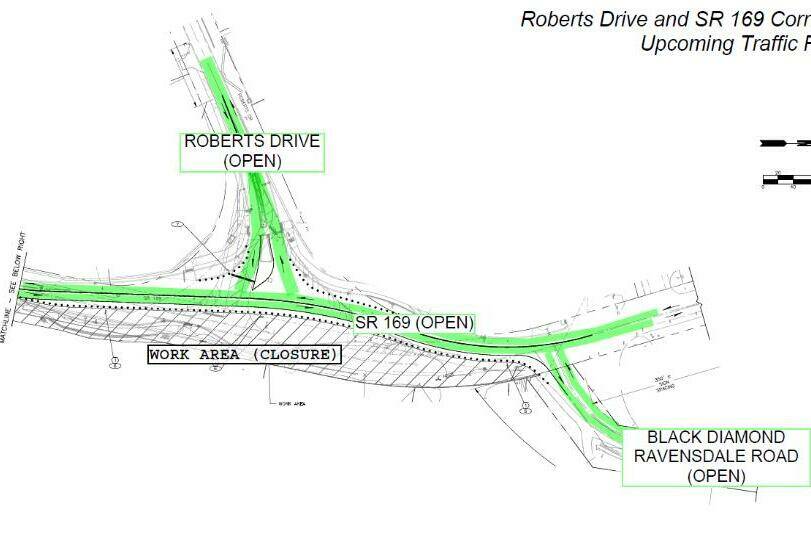 Image courtesy the city of Black Diamond
Roberts Drive in Black Diamond is now open, but lanes are shifted to the west.