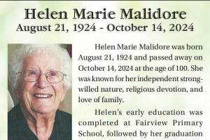 Obit for Helen Malidore