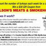 Cut this ad out, count those turkeys, and turn give your entry to us by Nov. 25 at noon!