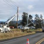 Photo by Ray Miller-Still
A section of SR 169 was closed for days while PSE crews worked to restore power in the area.
A section of SR 169 was closed for days while PSE crews worked to restore power in the area. Photo by Ray Miller-Still
