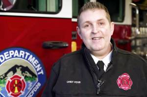 Former Enumclaw Fire Department Chief Randy Fehr giving one of his annual updates about the department. Screenshot