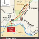 A map showing where SE Mud Mountain Road will be closed this summer, and how to get around construction. Image courtesy King County