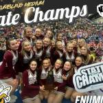 Courtesy photo
Enumlcaw Highs cheer team placed first at the Jan. 24 and 25 state tournament.