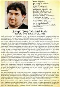 Joseph “Joey” Michael Bode