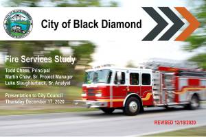 The Black Diamond City Council had FCS, a financial consulting company, perform a financial analysis of various fire service options back in 2020. The council has asked FCS to do another study. Image courtesy FCS