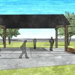 A rendition of the Doc Tait Pavilion from the southeast. Image courtesy Foothills Rails to Trails