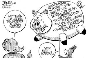 Frank Shiers, Jr. is a longtime King County resident and has drawn political cartoons for over forty years. He creates at least four cartoons a week, which are published in a dozen newspapers.