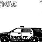 Frank Shiers, Jr. is a longtime King County resident and has drawn political cartoons for over forty years. He creates at least four cartoons a week, which are published in a dozen newspapers.