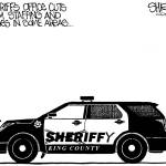 Frank Shiers, Jr. is a longtime King County resident and has drawn political cartoons for over forty years. He creates at least four cartoons a week, which are published in a dozen newspapers.