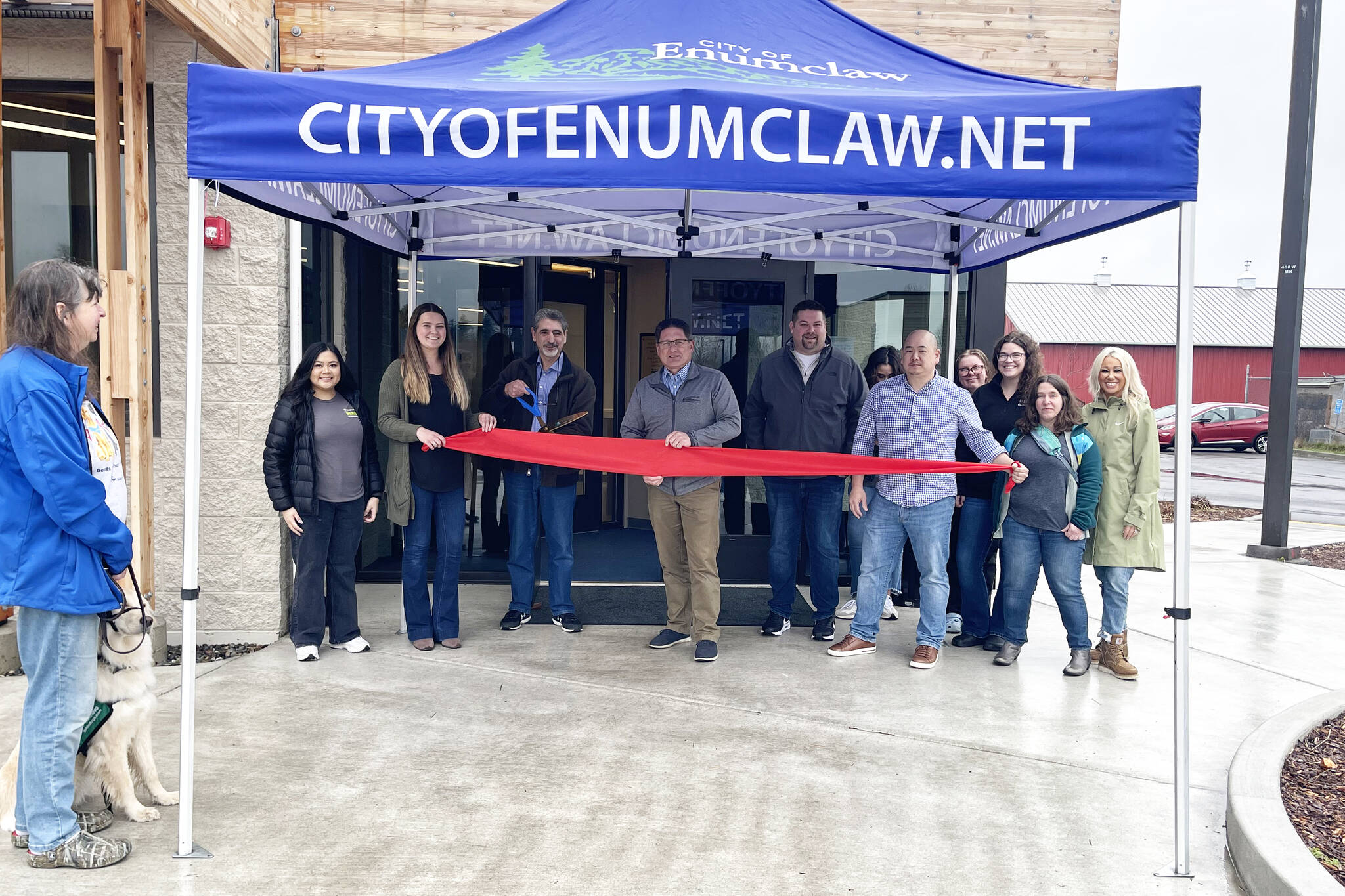 Photo courtesy city of Enumclaw
Attending the March 24 ribbon cutting was Cindy Holston, Ashley Leano, Parks and Rec Director Alina Hibbs, Mayor Jan Molinaro, City Administrator Chris Searcy, Council member Anthony Wright, Jayme Wade, King County Council member Reagan Dunns Chief of Staff Cody Eccles, Pool Assistant Manager Anna Davenport, Pool Manger Suzy Holston, Enumclaw Chamber of Commerce Events Admin Assistant Elizabeth Morter, and Enumclaw Chamber of Commerce Director Kerry Solmonsen.
