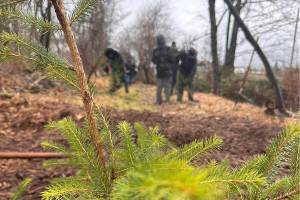 Photo courtesy Enumclaw Plateau Community Association 
Volunteers with the Enumclaw Plateau Community Association working near Boise Creek.