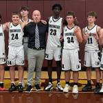 The Enumclaw Middle School boys basketball team earned a Plateau League championship by finishing their season with a perfect 10-0 record. Even more impressive, this marked the third year in a row the Timberwolves finished as undefeated league champs. The EMS team is a combined group of sixth-, seventh- and eighth-grade students.
Coach Patterson and I have had great talent and amazing young men come through our program these last few years, head coach Sam White said in an emailed report. Their work ethic and high expectations is what has separated them from their competition.
The accompanying photo was taken following the teams final game of the season. Pictured, from left, are: Brice Dunham, Jack Connelly, Anderson Blair, Luke Cheney, Levi Hanson, Hunter Gura, head coach Sam White, Zelalem Poulin, Jack Wasson, Kortland Patterson, Liam Harding, Ryan McKee-Price, Logan Johnson and assistant coach Jason Patterson.