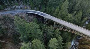The Carbon River Fairfax Bridge was built in 1921 and is almost 500 feet long. Photo courtesy Washington State Department of Transportation