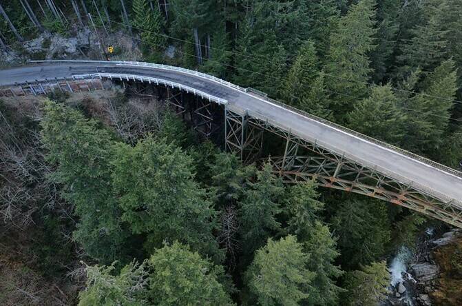 The 494-foot-long Carbon River Fairfax Bridge opened in 1921. Photo courtesy Washington State Department of Transportation