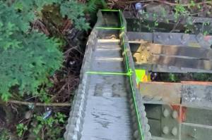 Here you can see where the bridge's support beam is bending in two directions. Photo courtesy Washington State Department of Transportation