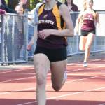 FILE PHOTO BY KEVIN HANSON Among the Plateau athletes competing at this weeks Class 3A state track and field championships will be White Rivers Vivian Kingston. During last weeks district competition the Hornet senior qualified for state in both the 400 and 800 meters. In this photo, she finishes a victorious race during an early-May meet.