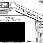 Frank Shiers, Jr. is a longtime King County resident and has drawn political cartoons for over forty years. He creates at least four cartoons a week, which are published in a dozen newspapers.