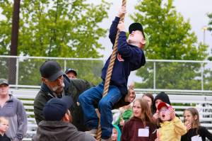 Colt Fetter took first in his ages rope climb with a 11.84 seconds score.