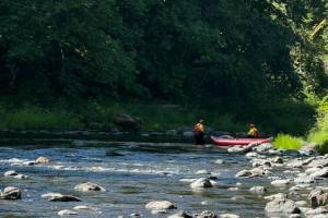 The stranded kayakers on the Green River were rescued, uninjured. Photo courtesy Enumclaw Fire Department