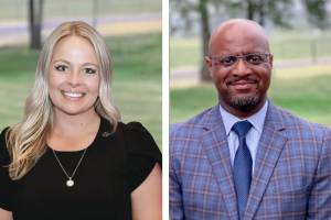 Director of Communications Jessica McCartney and Superintendent Dr. Shaun Carey