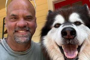 Photo courtesy Tanice Valison
Nick Valison and his husky, Nanuk, who was with him when he was killed on Sept. 21.