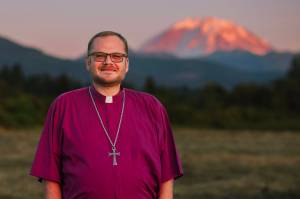 Photo by Lauren Lilly / Lauren Lilly Photography
Bishop Keith Marshall is the former pastor of Hope Lutheran Church in Enumclaw. Although he is now required to wear different attire for his new position, hes said hell only wear the mitre headpiece if absolutely necessary.