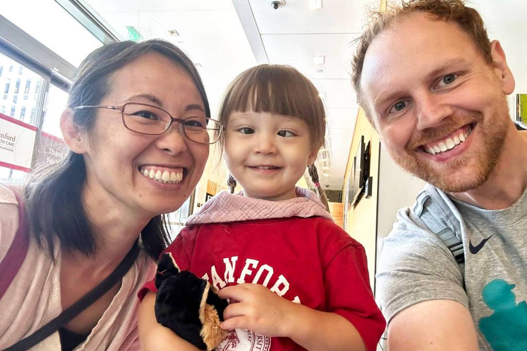 Courtesy Photo
Aya and Derek Tulluck with Safina at Stanford Health Care, Palo Alto.