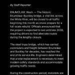 This post inaccurately reports the White River bridge will be closed for at least a year. This is inaccurate, and its unclear where this report originated from. Screenshot