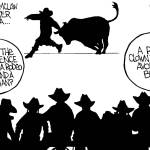 Frank Shiers, Jr. is a longtime King County resident and has drawn political cartoons for over forty years. He creates at least four cartoons a week, which are published in a dozen newspapers.