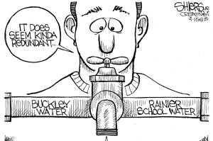 Frank Shiers, Jr. is a longtime King County resident and has drawn political cartoons for over forty years. He creates at least four cartoons a week, which are published in a dozen newspapers.