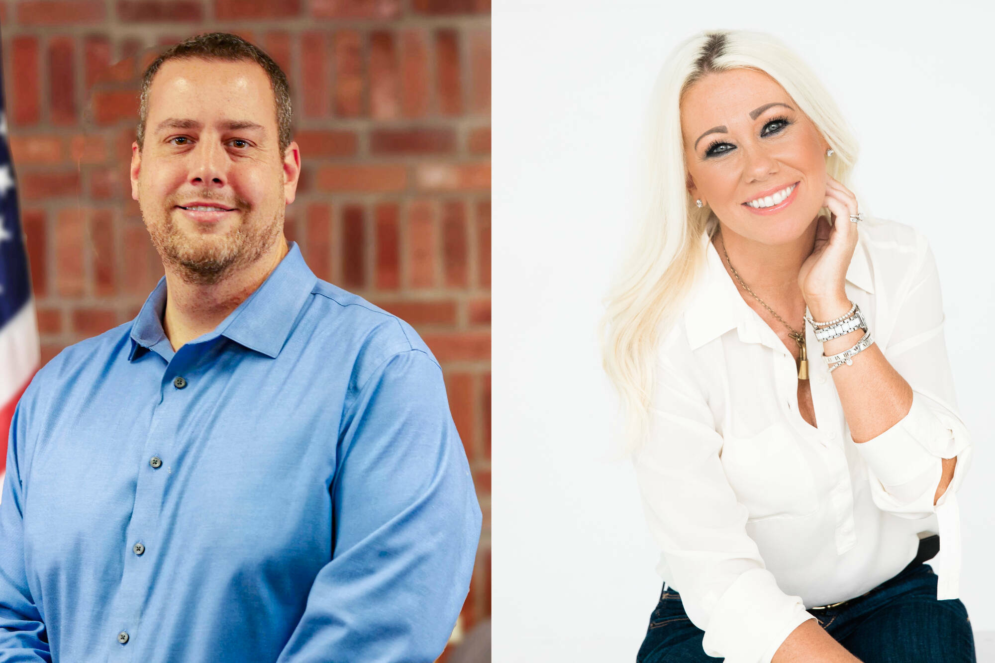 Enumclaw Council member and business owner Tom Sauvageau and Enumclaw Chamber of Commerce Executive Director Kerry Solmonsen