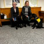 Page Ulrey and Felicia Ako of the Courthouse with Errol. Courtesy photo