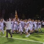 Nothing could dampen White Rivers spirits after the Hornets took home last Friday the Battle of the Bridge trophy for the first time in 17 years. Photo by Vic Wright
Nothing could dampen White Rivers spirits after the Hornets took home last Friday the Battle of the Bridge trophy for the first time in 17 years. Photo by Vic Wright