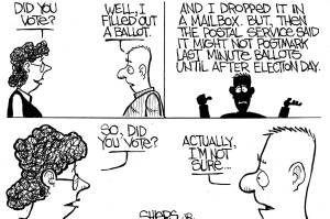 Frank Shiers, Jr. is a longtime King County resident and has drawn political cartoons for over forty years. He creates at least four cartoons a week, which are published in a dozen newspapers.