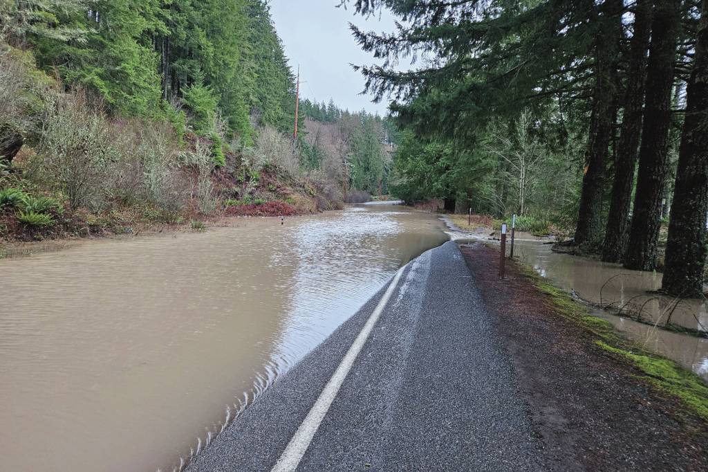 Photo by Ray Miller-Still
The White River flooded its banks on Dec. 10 and spilled onto SR 410 at milepost 38; WSDOT crews said the water came up to their truck headlights in the deepest parts.