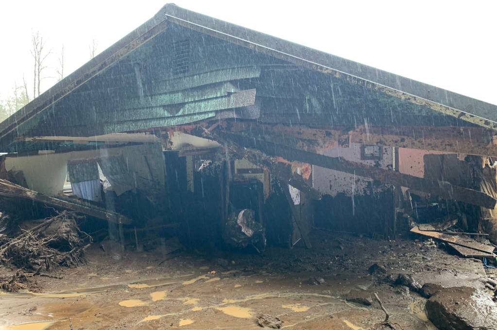 The remains of the Enumclaw home taken out by a mudslide on Dec. 11. Photo courtesy Enumclaw Police Department