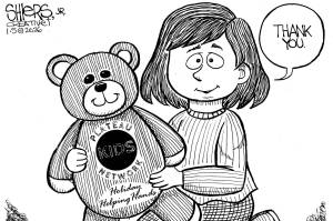 Frank Shiers, Jr. is a longtime King County resident and has drawn political cartoons for over forty years. He creates at least four cartoons a week, which are published in a dozen newspapers.