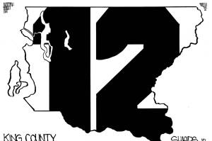 Frank Shiers, Jr. is a longtime King County resident and has drawn political cartoons for over forty years. He creates at least four cartoons a week, which are published in a dozen newspapers.