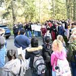 The walkout was derailed shortly when a counter-demonstrator took center stage in support of Immigrations and Customs Enforcement (ICE) and its deportation efforts. Photo by Ray Miller-Still
